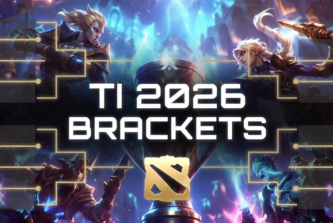 TI 2026 standings and bracket layout for the Shanghai event